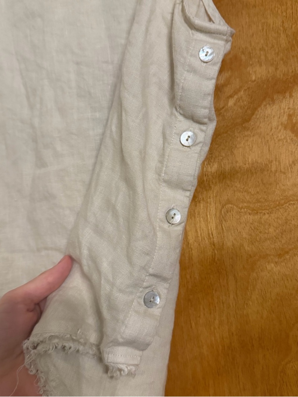 cloth & stone Raw-Hem Linen Blend Tank Top in Beige - Picture 3 of 8